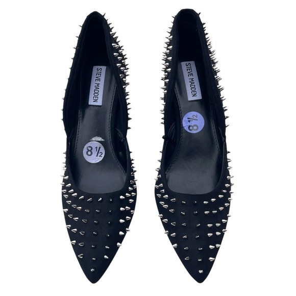 Steve Madden studded stiletto heels spiky vala-s black womens 8.5 - Picture 4 of 10